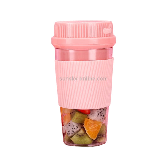 Portable USB Rechargeable Mini Household Electric Fruit Juicer(Pink)