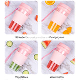 Portable USB Rechargeable Mini Household Electric Fruit Juicer(Pink)