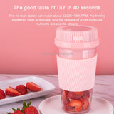 Portable USB Rechargeable Mini Household Electric Fruit Juicer(Pink)