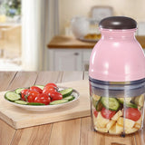 Portable Mixing Cup Electric Soy Milk Juicer Multi-function Cooking Machine Home Meat Grinder(Pink)