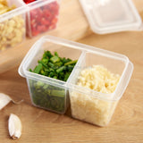 2pcs / Set Kitchen Refrigerator Storage Box Green Onion Ginger Garlic Transparent With Lid Fresh-keeping Box Food Sealed Box