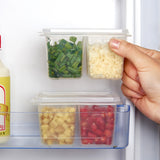 2pcs / Set Kitchen Refrigerator Storage Box Green Onion Ginger Garlic Transparent With Lid Fresh-keeping Box Food Sealed Box