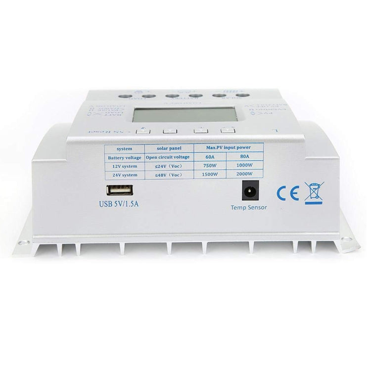 وحدة تحكم الطاقة الشمسية L60 12 فولت/24 فولت 60 أمبير، الجهد، التيار، شاشة LCD، وحدة تحكم شحن الطاقة الشمسية
