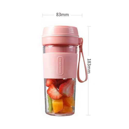 FS1300 Mini Juicer Home Portable Cooking Machine Student Juice Cup Juicer, Colour: Cherry Blossom Double Blade