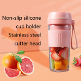 FS1300 Mini Juicer Home Portable Cooking Machine Student Juice Cup Juicer, Colour: Cherry Blossom Double Blade