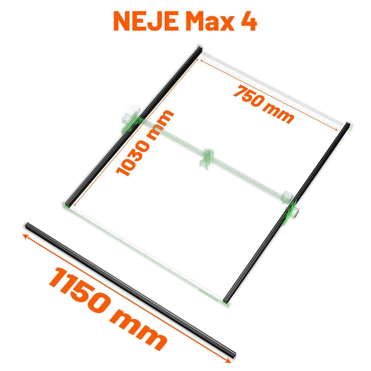 طقم تمديد المحور Y بطول 1150 مم مع قضيب ملف تعريف من الألومنيوم لآلة النقش بالليزر NEJE MAX 4 / 3 MAX V2