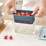 Refrigerator Fresh-Keeping Drain Box Kitchen Transparent Storage Box(Random Color Delivery)