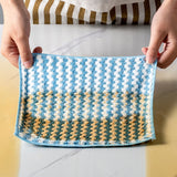 10 PCS Absorbent Wave Dish Cloth Rag Non-stick Oil Coral Velvet Dish Towel Random Color