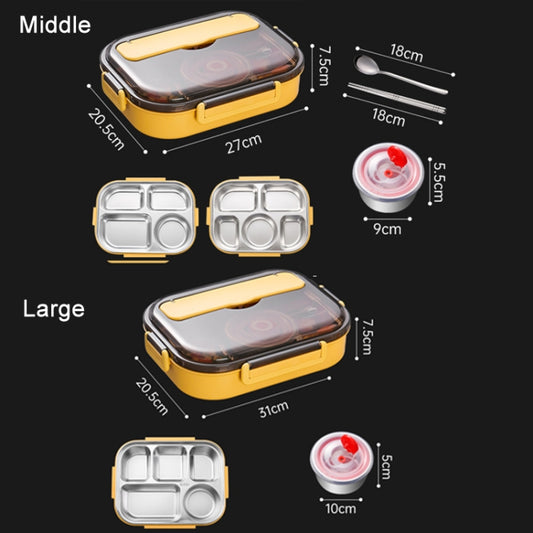 Stainless Steel Double-Layer Large-Capacity Portable Lunch Box