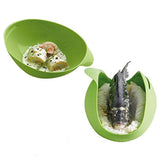 Silicone Cooking Bowl Microwave Oven Foldable Steamed Fish Bowl Salad Bowl(Green)