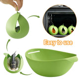 Silicone Cooking Bowl Microwave Oven Foldable Steamed Fish Bowl Salad Bowl(Green)