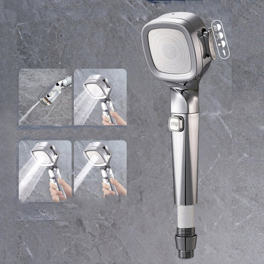 Pressurized Shower Head Four-speed Handheld Shower Set,Style: Electroplated Silver Filter Type  Same-day Shipping on orders before 6PM (GMT+8)