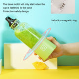 Bingo Mini Portable Juicer Home 6 Knife Head Charging Electric Juice Cup(Macaron Green)