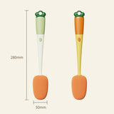 Long Handle Household Multifunctional Cup Washing Brush Carrot Shape 3 In 1 Cleaning Brush