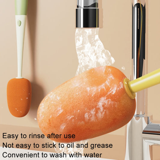 Long Handle Household Multifunctional Cup Washing Brush Carrot Shape 3 In 1 Cleaning Brush