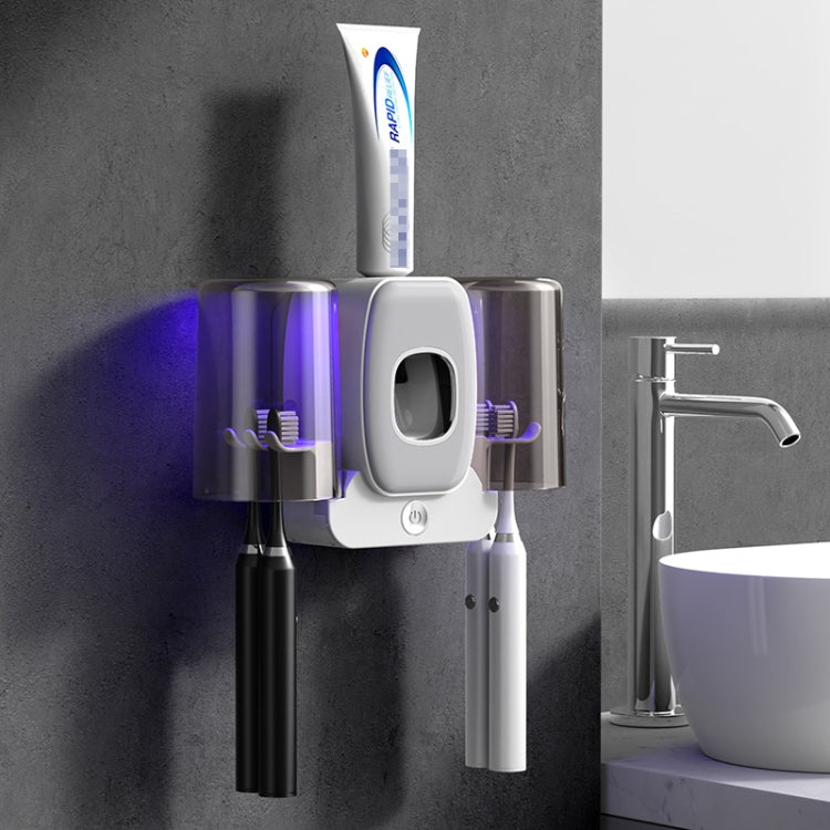 Couple Wall Mounted Toothbrush Holder Automatic Squeeze Toothpaste Device