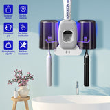 Couple Wall Mounted Toothbrush Holder Automatic Squeeze Toothpaste Device