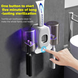 Couple Wall Mounted Toothbrush Holder Automatic Squeeze Toothpaste Device