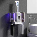 Couple Wall Mounted Toothbrush Holder Automatic Squeeze Toothpaste Device