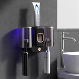 Couple Wall Mounted Toothbrush Holder Automatic Squeeze Toothpaste Device