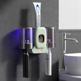 Couple Wall Mounted Toothbrush Holder Automatic Squeeze Toothpaste Device