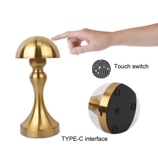 Retro Bar USB Rechargeable Metal Touch Desk Lamp, Specification: Gold(A Model)