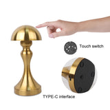 Retro Bar USB Rechargeable Metal Touch Desk Lamp, Specification: Gold(A Model)