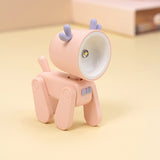 Rechargeable DIY Cartoon Night Light Desktop Ornament Mini Table Lamp(Deer Pink)