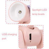 Rechargeable DIY Cartoon Night Light Desktop Ornament Mini Table Lamp(Deer Pink)
