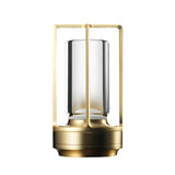 Vintage All Aluminum Cross Table Lamp Hotel Portable Outdoor Camping Touch Night Light, Battery Capacity: 2000mAh (Bronze)