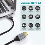 QGeeM QG-AV17 HDMI To HDMI Connection Cable Support 8K&60Hz, 1m Length, 3m Length, 4.5m Length
