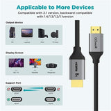 QGeeM QG-AV17 HDMI To HDMI Connection Cable Support 8K&60Hz, 1m Length, 3m Length, 4.5m Length