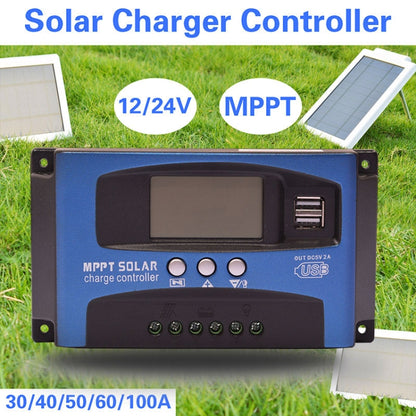 YCX-003 30-100A Solar Charging Controller with LED Screen & Dual USB Port Smart MPPT Charger, 12/24V 30A, 12/24V 40A, 12/24V 50A, 12/24V 60A, 12/24V 100A, 12/24/36/48/60V 40A, 12/24/36/48/60V 100A, 12/24/36/48/60V Wifi 100A