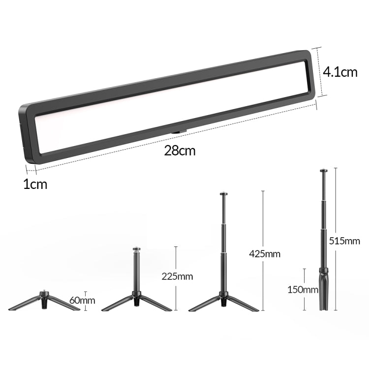 APEXEL APL-FL06 Portable Square Strip Live Video Conferencing Fill Light, APL-FL06