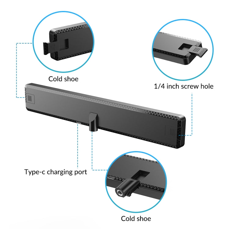 APEXEL APL-FL06 Portable Square Strip Live Video Conferencing Fill Light, APL-FL06
