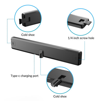 APEXEL APL-FL06 Portable Square Strip Live Video Conferencing Fill Light, APL-FL06