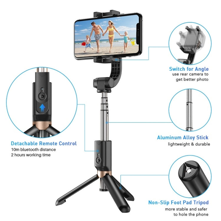 APEXEL APL-D6 Live Video Multifunctional Mobile Phone Gimbal Stabilizer Selfie Stick, APL-D6