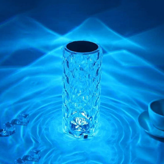RGB Crystal Rose Atmosphere Table Lamp Bedroom Touch LED Decorative Night Light, Style: Remote Control Model