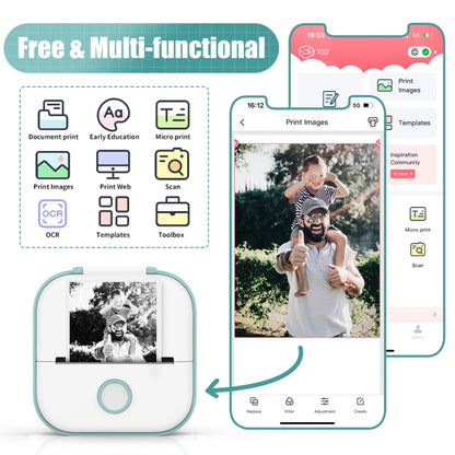 صندوق هدايا Phomemo T02، طابعة صغيرة تعمل بالبلوتوث، طابعة صور حرارية، طابعة أسئلة خاطئة للطلاب والعائلة، صندوق هدايا