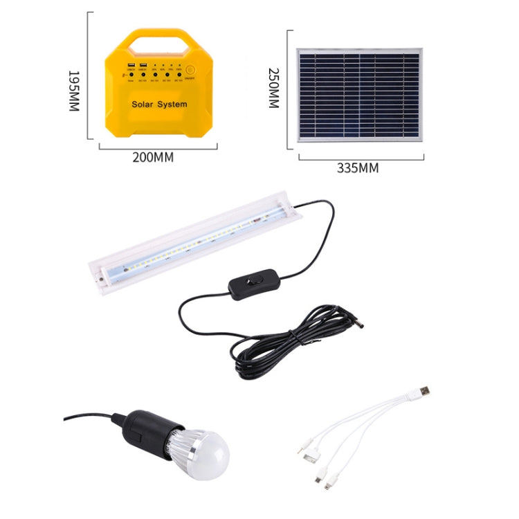 مجموعة إضاءة طوارئ تعمل بالطاقة الشمسية LED قابلة لإعادة الشحن 7AH 10W