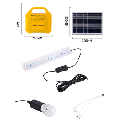 مجموعة إضاءة طوارئ تعمل بالطاقة الشمسية LED قابلة لإعادة الشحن 7AH 10W
