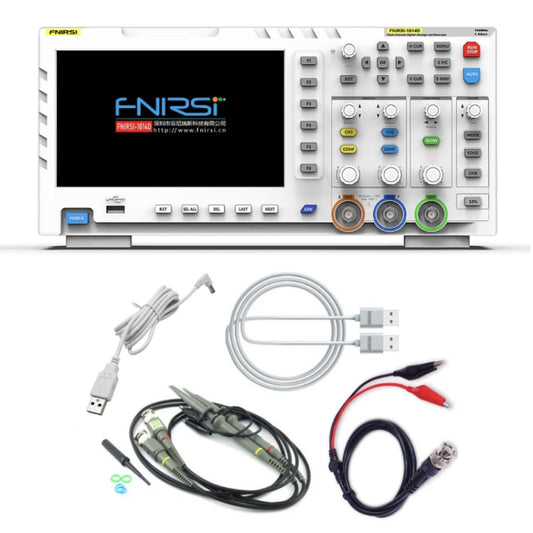 جهاز راسم الذبذبات الرقمي FNIRSI 2 في 1 ثنائي القناة بعرض نطاق 100 متر، مولد إشارة أخذ العينات 1GS، قابس الاتحاد الأوروبي، 1014D، 1014D + مسبار P4100