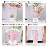 Portable Multifunctional USB Charging Juice Cup Mini Electrical Blender(White)