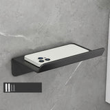 Stainless Steel Bathroom Roll Paper Holder No-Punch Cell Phone Storage Shelf