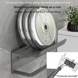 Stainless Steel Bathroom Roll Paper Holder No-Punch Cell Phone Storage Shelf