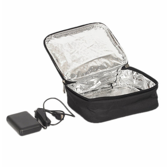 USB Heated Lunch Box Bag Outdoor Bento Thermal Bag(Black)