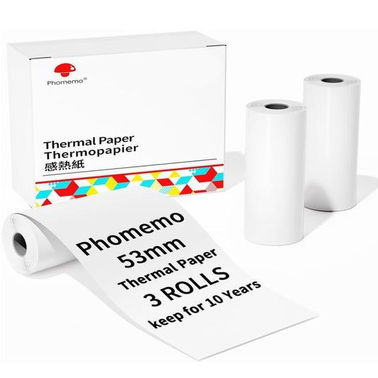 Writing Quick-Drying Thermal Paper 10-Year Long-Lasting For M832 / M833 / M834 / M835 Printer, Phomemo 3rolls /Box 53mm, Phomemo 3rolls /Box 80mm, Phomemo 3rolls /Box 110mm, Phomemo 2rolls /Box A4, Phomemo 4rolls /Box A4, Phomemo 2rolls /Box Letter����...