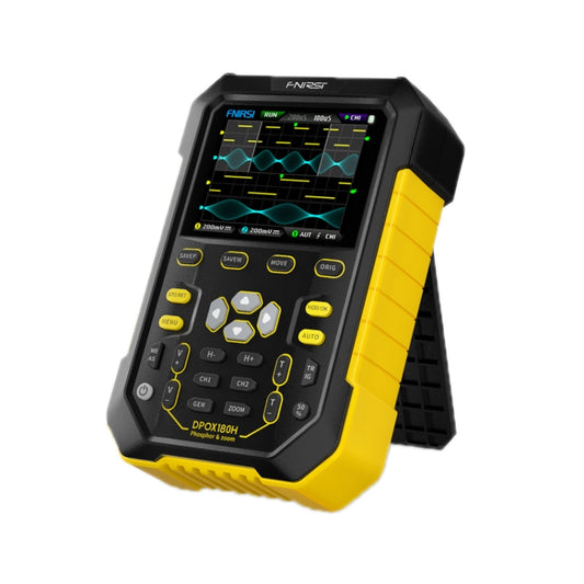 FNIRSI 2 In 1 Small Handheld Fluorescence Digital Dual-Channel Oscilloscope, US Plug, Yellow, Blue