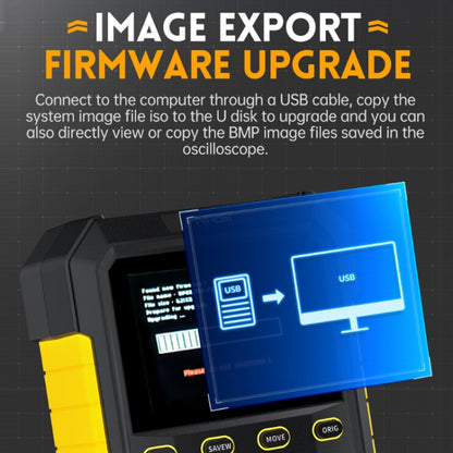 FNIRSI 2 In 1 Small Handheld Fluorescence Digital Dual-Channel Oscilloscope, US Plug, Yellow, Blue