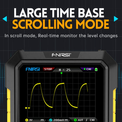 FNIRSI 2 In 1 Small Handheld Fluorescence Digital Dual-Channel Oscilloscope, US Plug, Yellow, Blue